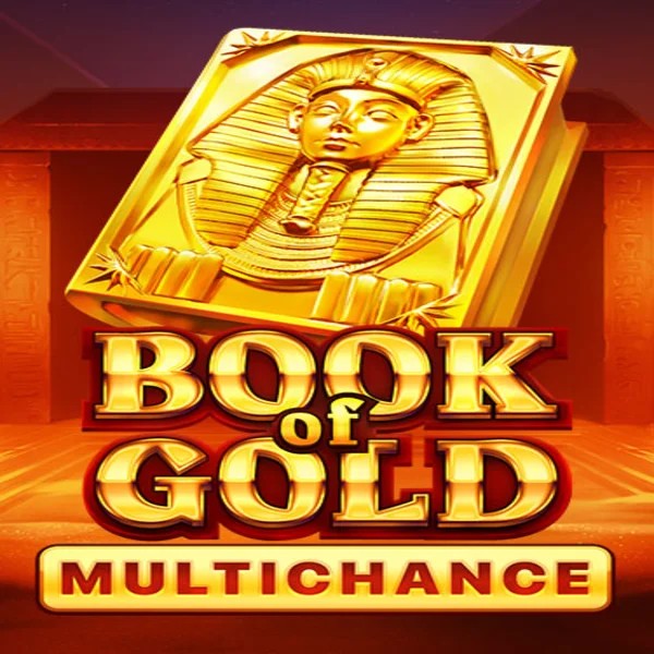 Book of Gold Multichance slot logo by Playson at Rollxo Casino