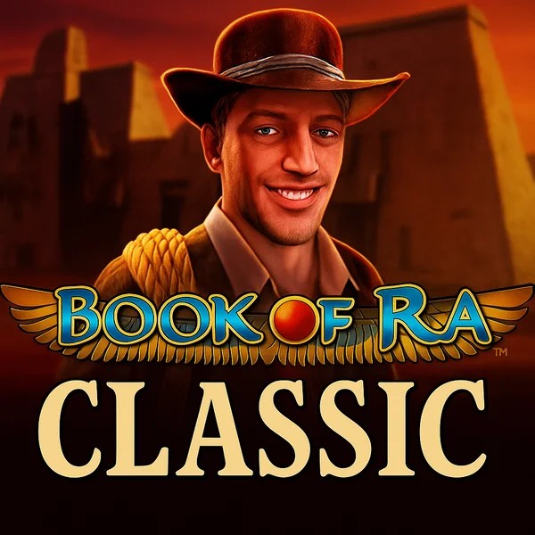 Book of Ra Classic logo by Novomatic at Rollxo Casino