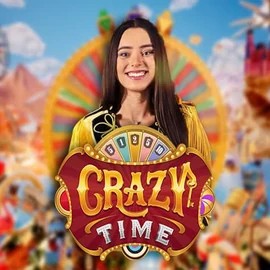 Live Casino logo of Crazy Time from Evolution at Rollxo Casino